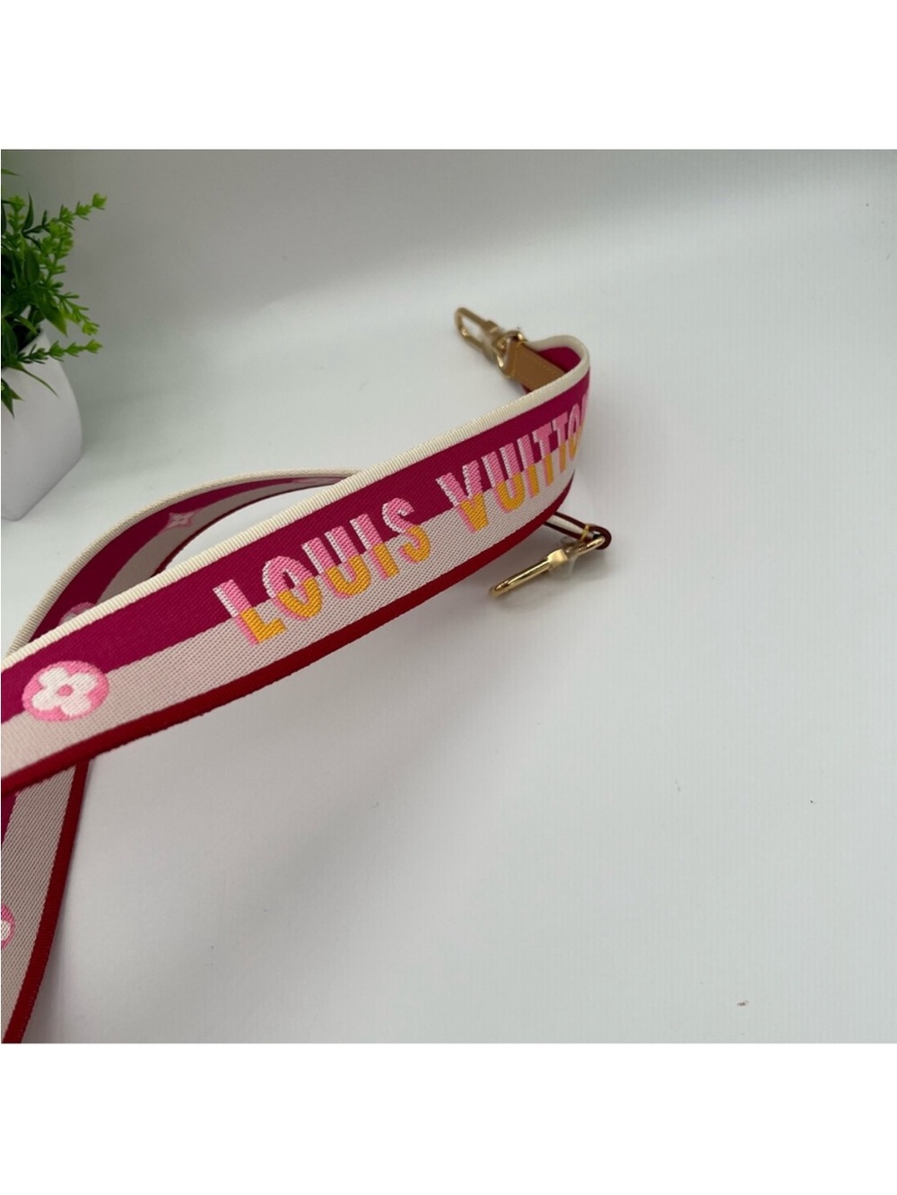 Louis Vuitton Jacquard Speedy Bandouliere 20 Shoulder Strap Fuchsia 💯 Authentic - Picture 9 of 11